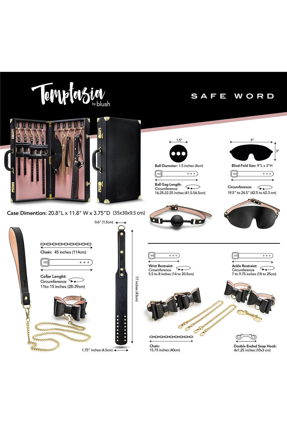 Kit de bondage Temptasia Safe Word con maleta - Image 3