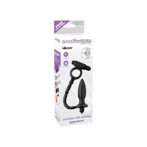 Plug Anal con Cadena y Vibración Ass-Kicker Negro