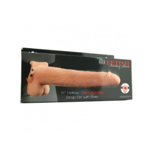 11 Hollow Rechargeable Strap On With Balls